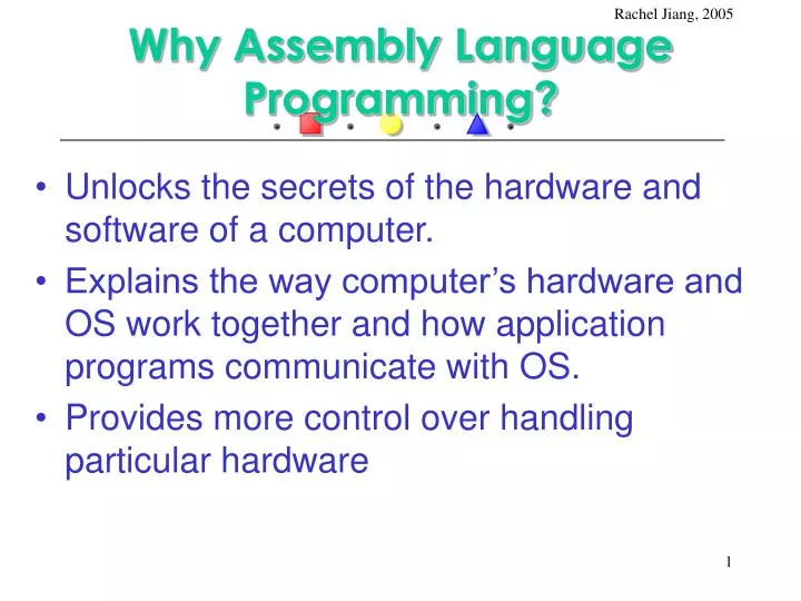 why assembly language programming