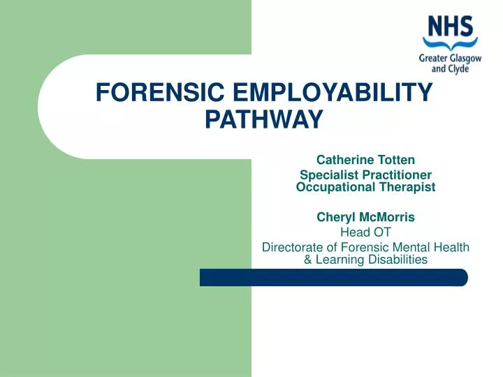 forensic employability pathway