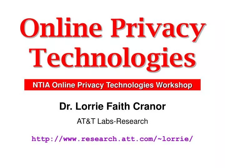 online privacy technologies