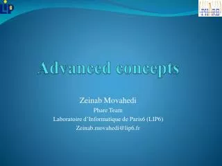 Advanced concepts