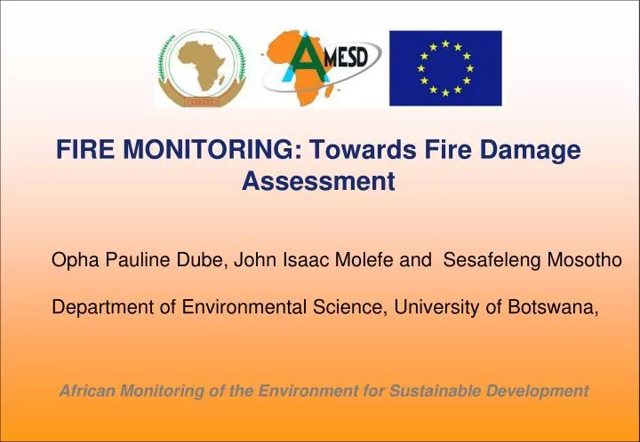 fire monitoring towards fire damage assessment