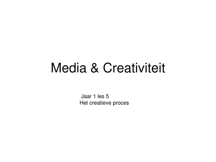 media creativiteit