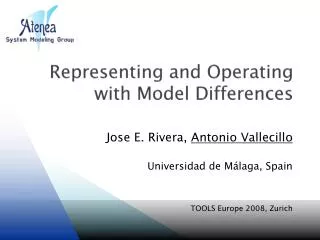 Representing and Operating with Model Differences