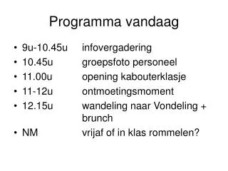 programma vandaag