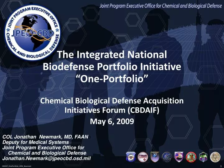 the integrated national biodefense portfolio initiative one portfolio