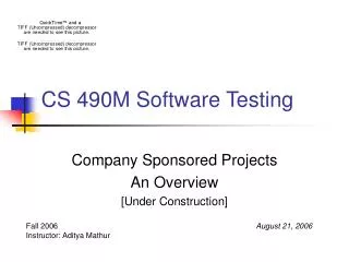 CS 490M Software Testing