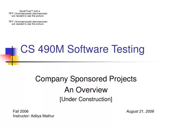 cs 490m software testing