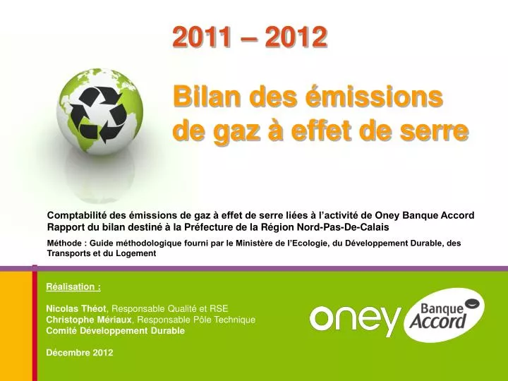 2011 2012 bilan des missions de gaz effet de serre