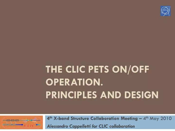 the clic pets on off operation principles and design