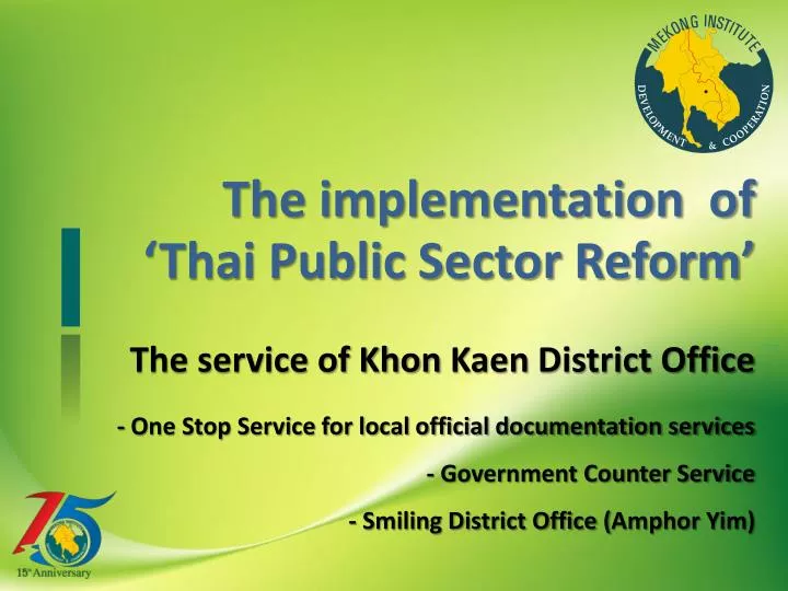 the implementation of thai public sector reform