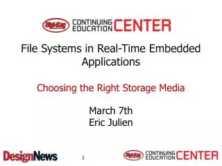 File Systems in Real-Time Embedded Applications