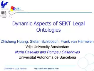 Dynamic Aspects of SEKT Legal Ontologies