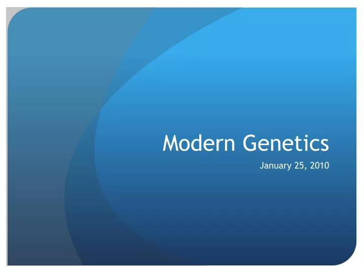 modern genetics