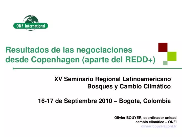 resultados de las negociaciones desde copenhagen aparte del redd