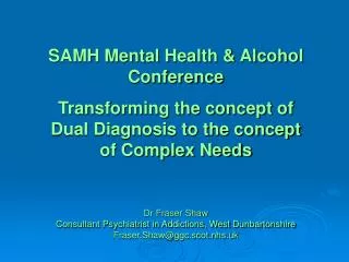 SAMH Mental Health &amp; Alcohol Conference