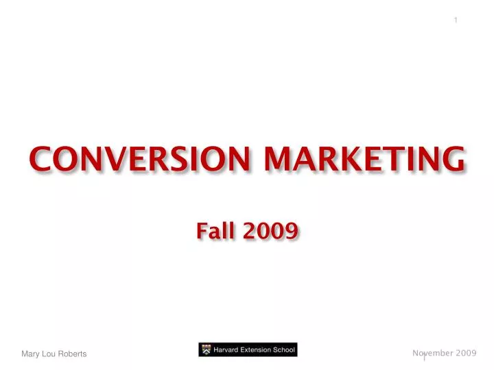 conversion marketing fall 2009