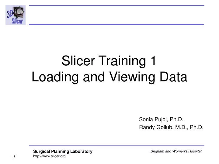 slicer training 1 loading and viewing data