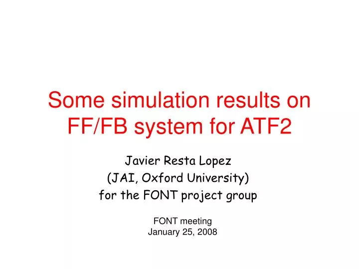 some simulation results on ff fb system for atf2