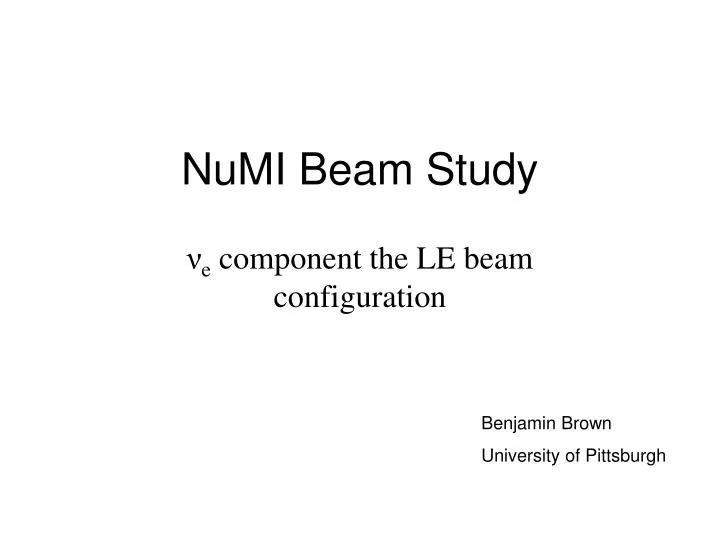 numi beam study