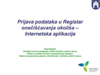 prijava podataka u registar one i avanja okoli a internetska aplikacija