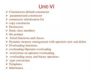 Unit-VI