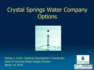 Crystal Springs Water Company Options