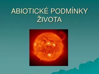 abiotick podm nky ivota