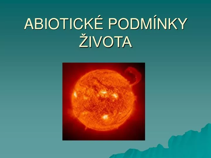 abiotick podm nky ivota