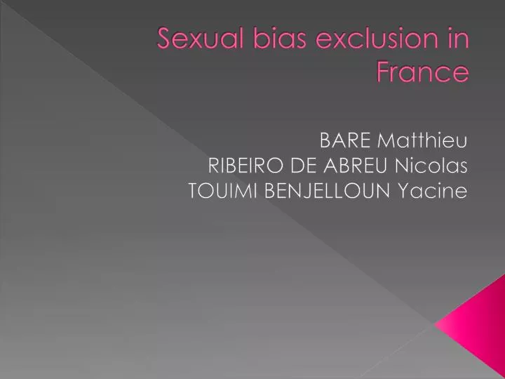 sexual bias exclusion in france