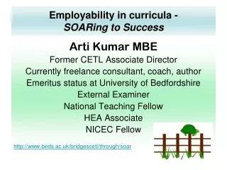 Employability in curricula - SOARing to Success