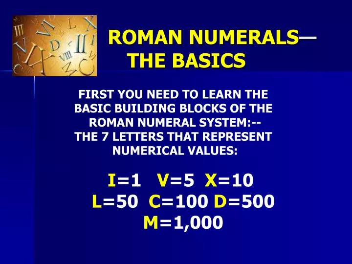 roman numerals the basics