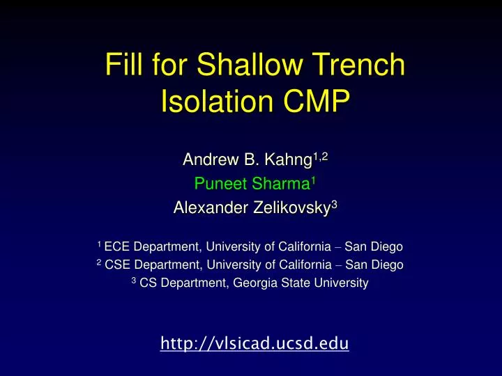 fill for shallow trench isolation cmp