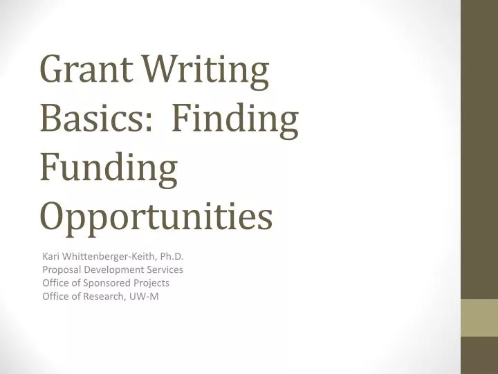 grant writing basics finding funding opportunities