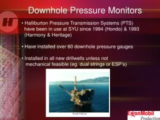 Downhole Pressure Monitors