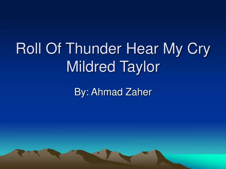 roll of thunder hear my cry mildred taylor