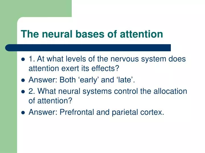 the neural bases of attention