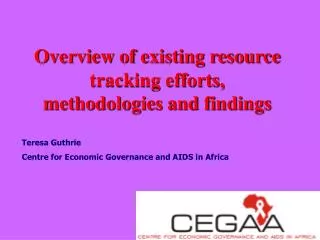 Overview of existing resource tracking efforts, methodologies and findings