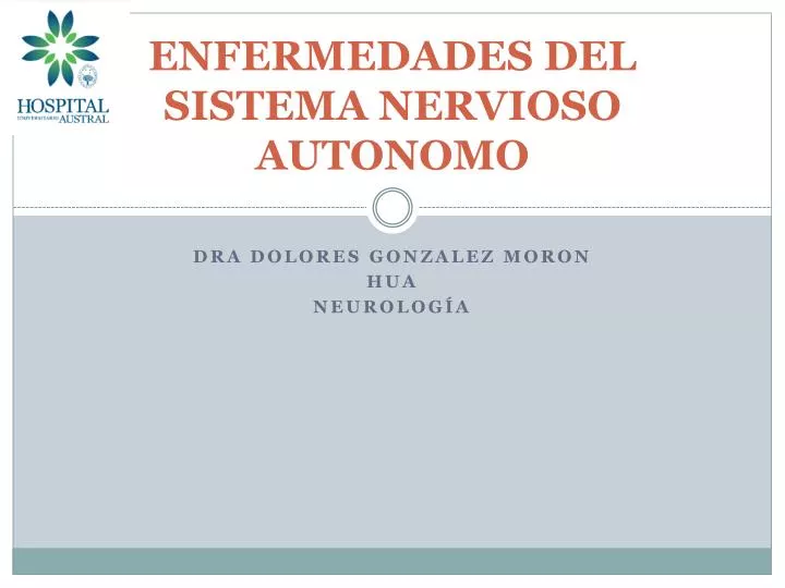 enfermedades del sistema nervioso autonomo