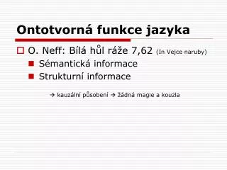 Ontotvorná funkce jazyka