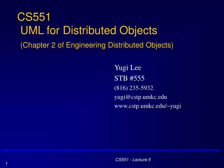 cs551 uml for distributed objects chapter 2 of engineering distributed objects