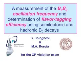 S. Bolognesi &amp; M.A. Borgia for the CP-violation exam