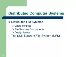 Distributed Computer Systems