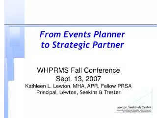 From Events Planner to Strategic Partner