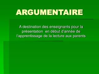 argumentaire
