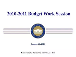 2010-2011 Budget Work Session