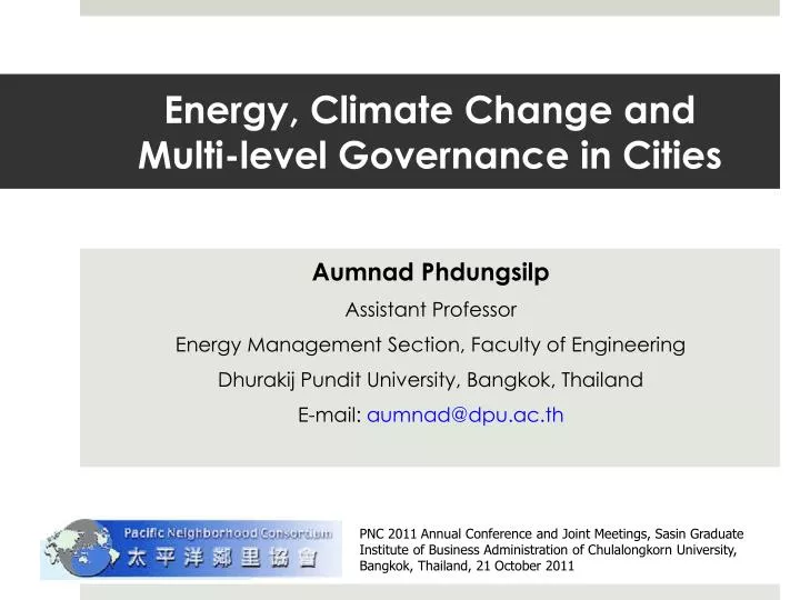 energy climate change and multi level governance in cities