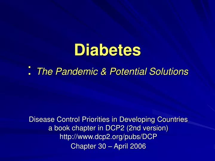 diabetes the pandemic potential solutions