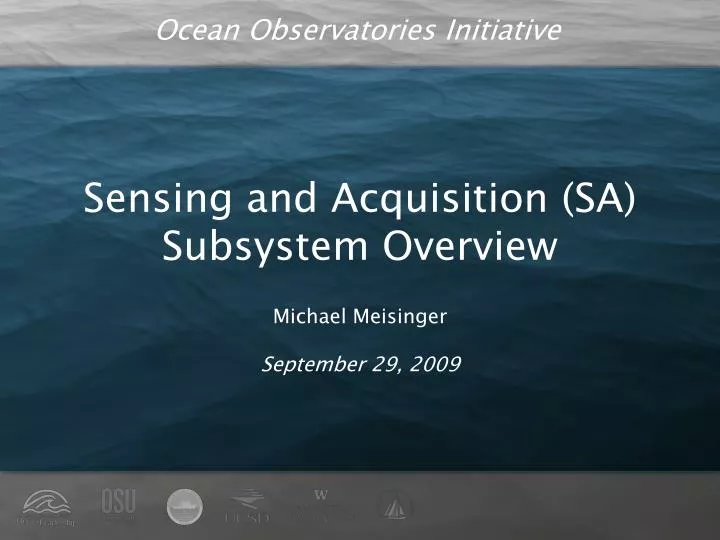 sensing and acquisition sa subsystem overview