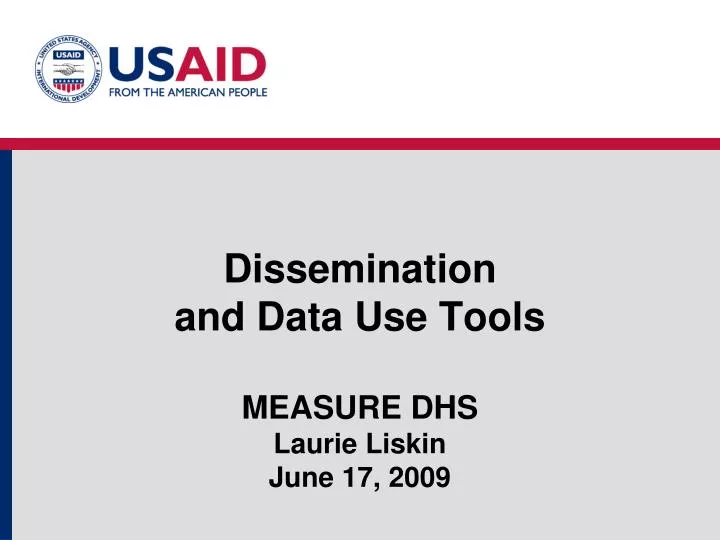 dissemination and data use tools measure dhs laurie liskin june 17 2009