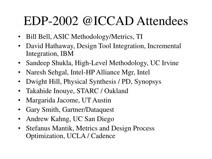 edp 2002 @iccad attendees